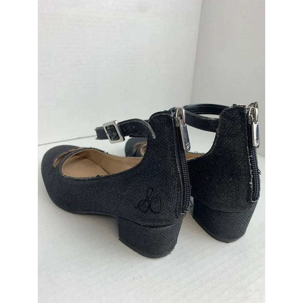 Sam Edelman Big Girl Shoes Size 3 Black‎ Sparkle Evelyn Betty Mary Jane Heel